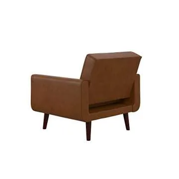 DHP Nia Modern, Upholstered Accent, Camel Faux Leather Chair