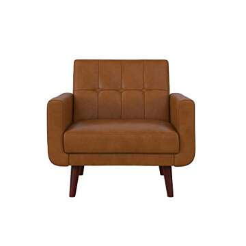 DHP Nia Modern, Upholstered Accent, Camel Faux Leather Chair