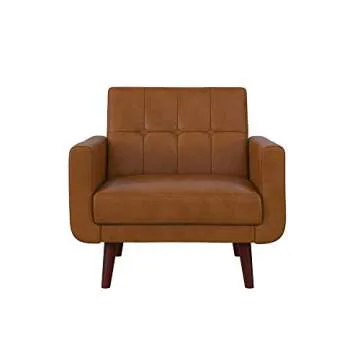 DHP Nia Modern, Upholstered Accent, Camel Faux Leather Chair