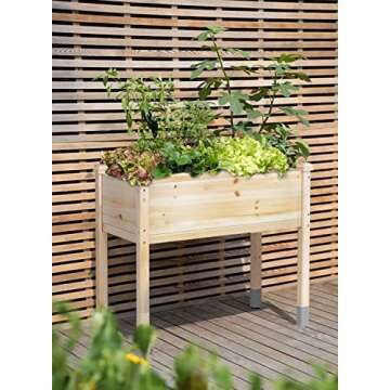 MIXC Wooden Raised Garden Bed 48”L with Legs for Outdoors