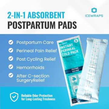 ICEWRAPS Instant Postpartum Pads for Women After Birth - Perineal Ice Packs for Postpartum Care - 12...