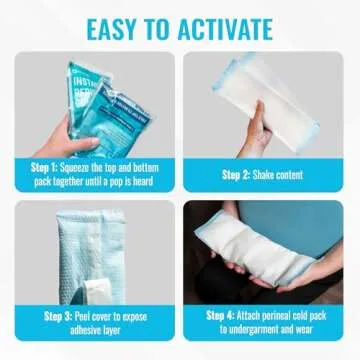 ICEWRAPS Instant Postpartum Pads for Women After Birth - Perineal Ice Packs for Postpartum Care - 12 Individually Wrapped for Your Postpartum Essentials Kit