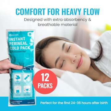 ICEWRAPS Instant Postpartum Pads for Women After Birth - Perineal Ice Packs for Postpartum Care - 12 Individually Wrapped for Your Postpartum Essentials Kit