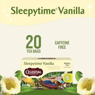 Celestial Seasonings Sleepytime Herbal Tea, Vanilla, Caffeine Free Sleep Tea, 20 Tea Bags Per Box (P...