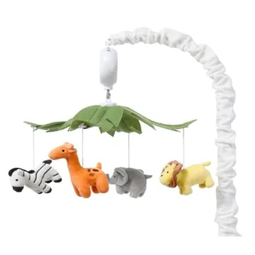 Brave Explorer Musical Crib Mobile - 12 Lullabies, Safari Animals Nursery Decor