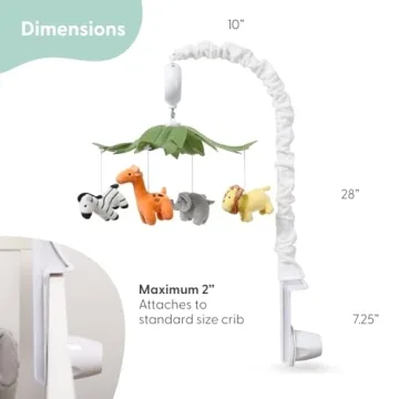 Brave Explorer Musical Crib Mobile with 12 Lullabies Safari Animals