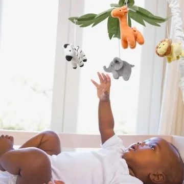 Brave Explorer Musical Crib Mobile with 12 Lullabies Safari Animals