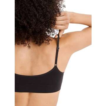 Jockey Women's Bra Modern Micro Stretch Seamfree Cami Strap Bralette, Black, L