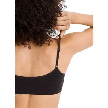 Jockey Women's Bra Modern Micro Stretch Seamfree Cami Strap Bralette, Black, L