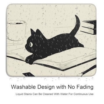Cute Black Cat Mouse Pad for Work or Home Office