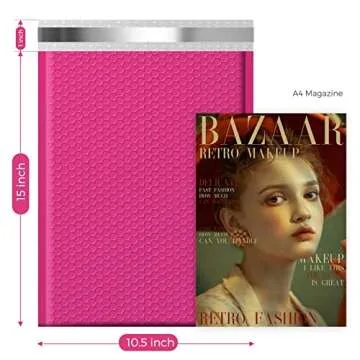 Fuxury Hot Pink Bubble Mailers 10.5x16 Inch 25 Pack, Self Seal Adhesive Waterproof Padded Envelopes,...
