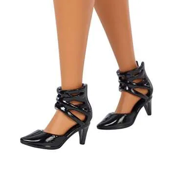 Barbie Fashionistas Doll, Curvy with White Hair, Wearing “Love” Tank Top, Pink Skirt with Ruffles and Polka Dots and Accessories, for 3 to 7 Year Olds