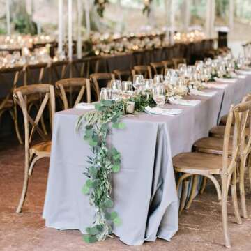 CQURE 12 Pack 84Ft Eucalyptus Garland,Artificial Eucalyptus Leaves Table Greenery Garland Wreath Vines for Wedding Party Table Fireplace Bedroom Wall Room Decor