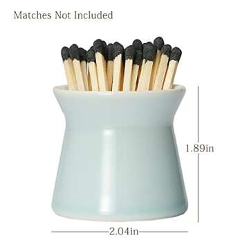 Haillai 2 Pack Handmade Ceramic Match Holder Set