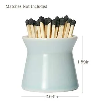 Haillai 2 Pack Handmade Ceramic Match Holder Set