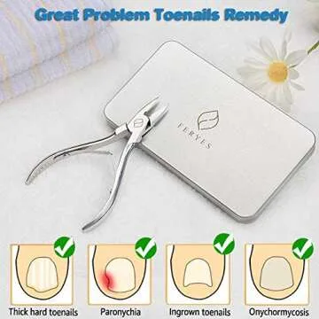 FERYES Toenail Clippers Straight Blade for Thick Toenails, Nail Clippers for Thick and Ingrown Nails - High Temperature Forging Stainless Steel Toe Nail Tools