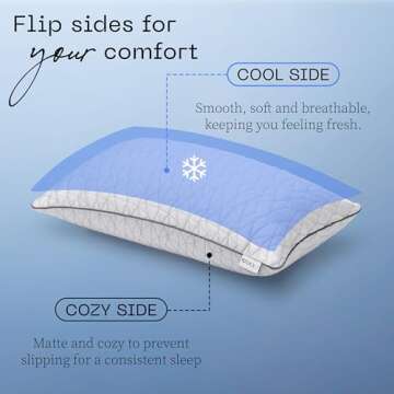 Coop Home Goods Cool Side King Pillowcase - Dual-Sided Comfort for All Seasons