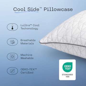 Coop Home Goods Cool Side Pillowcase for Sleep Comfort