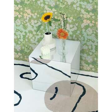 Dimoon 78.7"x16.1" Green Floral Wallpaper Peel and Stick Contact Paper Modern Gradient Butterfly Ros...