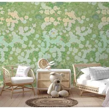 Dimoon 78.7"x16.1" Green Floral Wallpaper Peel and Stick Contact Paper Modern Gradient Butterfly Rose Paper Thicken Waterproof Leaf Flower Self Adhesive Retro Wallpaper Removable Shelf Liner Vinyl