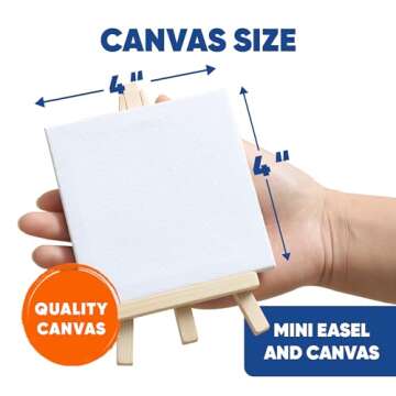 Mini Canvas and Easel Set with Mini Watercolor Paint in Bulk Set of 12 - Kids Art Party Favors & Par...