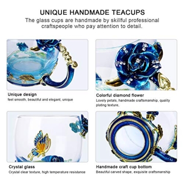 Lead-Free Glass Coffee Mugs with Spoon - Luka Tech