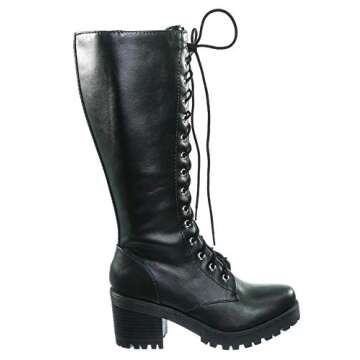 Aquapillar Women’s Stylish Combat Block Heel Boots