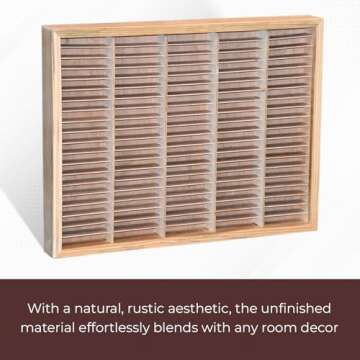 Kingdom LW100 5 x 20 Unfinished Wood Cassette Rack, 100 Capacity