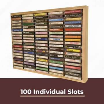 Kingdom LW100 5 x 20 Unfinished Wood Cassette Rack, 100 Capacity