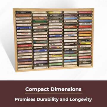 Kingdom LW100 5 x 20 Unfinished Wood Cassette Rack, 100 Capacity