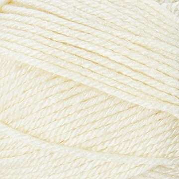 Lion Brand Yarn Basic Stitch Anti-Pilling Knitting Yarn, Yarn for Crocheting, Ecru, 555 Foot (Pack o...
