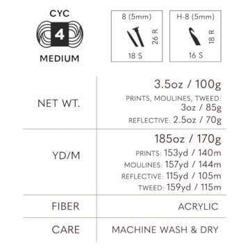 Lion Brand Yarn Basic Stitch Anti-Pilling Knitting Yarn, Yarn for Crocheting, Ecru, 555 Foot (Pack of 1)