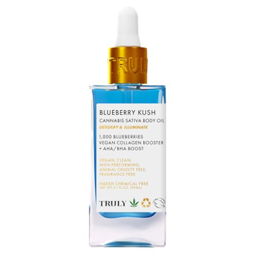 Truly Beauty Blueberry Kush Body Oil with Hydroxy Acids - Hydrating After Bath Oil - Anti-Aging Body...