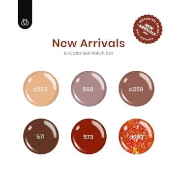 Beetles Gel Nail Polish 6 Colors Caramel Collection Red Brown Fall Skin Tones Gel Nail Polish Set Burgundy Gel Soak off Nail Uv Lamp Manicure Gifts DIY Home for Women