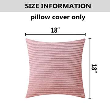 Home Brilliant Pink Throw Pillow Covers 18x18 for Couch