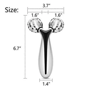 SUPANT V Facial Roller Massager, Reduce Wrinkles in Neck and Eyes, Massage for Lymphatic Drainage, Face Lifting, Reduce Puffiness, Skin Tightening & Collagen Production, Clear Toxins