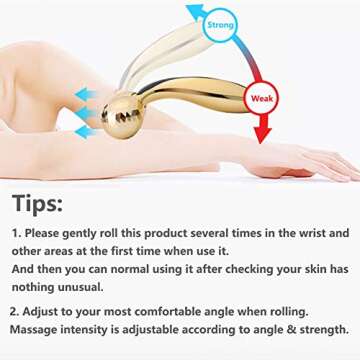 SUPANT V Facial Roller Massager, Reduce Wrinkles in Neck and Eyes, Massage for Lymphatic Drainage, Face Lifting, Reduce Puffiness, Skin Tightening & Collagen Production, Clear Toxins