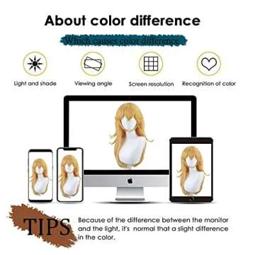 LALASAM Golden Princess Wig,3 Peice Set of Blonde Long Wavy Halloween Peach Cosplay Wig Costume Party Wigs with Crown,Wig Caps