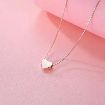 925 Sterling Silver Tiny Love Heart Necklace - SLUYNZ