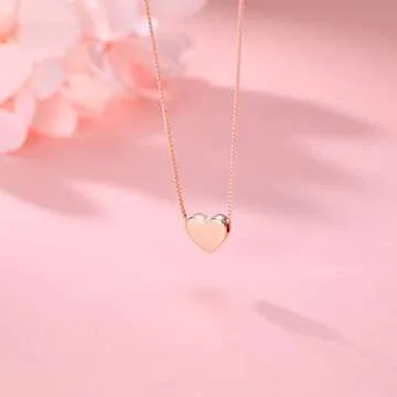 925 Sterling Silver Tiny Love Heart Necklace - SLUYNZ