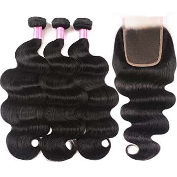 Premium Body Wave Hair Bundles with Closure - 100% Human Hair