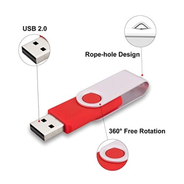 Alihelan 10pcs 4GB USB Flash Drives Bulk Pack Stylish Swivel Design