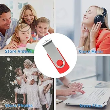 Alihelan 10pcs 4GB USB Flash Drives Bulk Pack Stylish Swivel Design