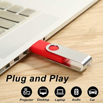 Alihelan 10pcs 4GB USB Flash Drives Bulk Pack Stylish Swivel Design