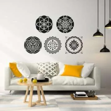 Sacred Geometry Stencils for Art and Crafts - 8x8 inch Set