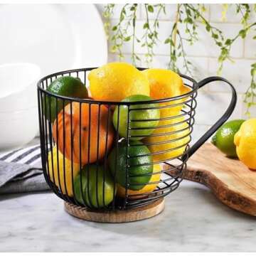 MosJos K Cup Holder Organizer, Sturdy Coffee Pod Holder Organizer, 35 Kcup Large Capacity Storage Basket for Kitchen Counter and Office Desktop (Circular Grid)