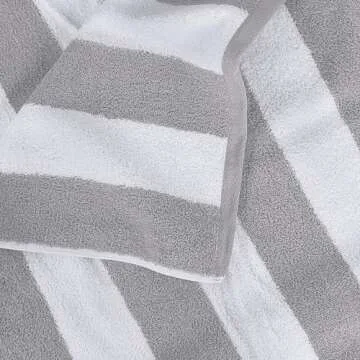 Utopia Towels [4 Pack Cabana Stripe Beach Towel, (30x60 Inches) Oversized 100% Ring Spun Cotton Pool Towels, Highly Absorbent Quick Dry Bath Towels for Bathroom, and Swim Towel (Grey)