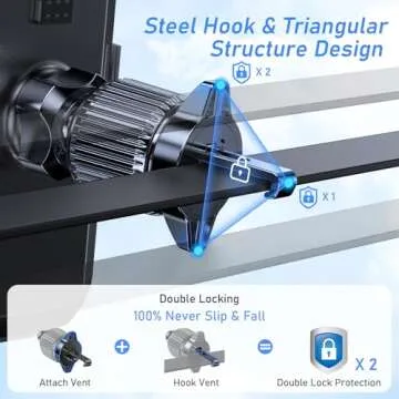 Car Phone Holder Mount, Super Stable Air Vent Cell Phone Car Mount with 2025 Metal Hook Clip, 360° Rotation,One Button Release for iPhone, Samsung, Google, and All Other Smartphones