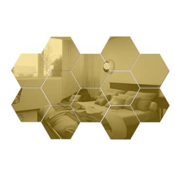 Manco Luella Hexagonal Mirror Stickers for Home Decor