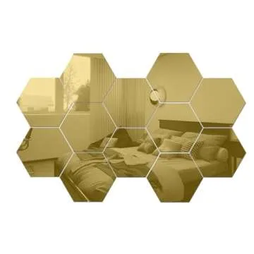 Manco Luella Hexagonal Mirror Stickers for Home Decor